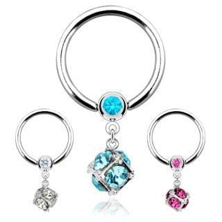 Piercing chirurgická ocel kroužek HWRSQ0436 (čirý)
