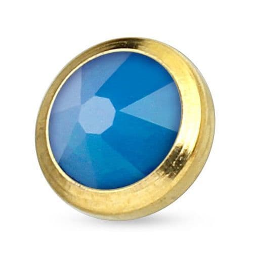 Zlacený microdermal piercing 5 mm (modrá)