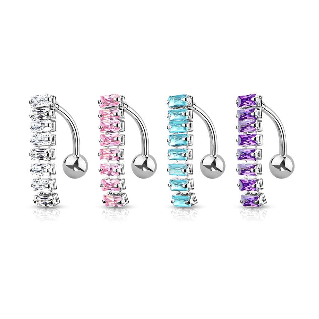 Obrácený piercing do pupíku (růžový)