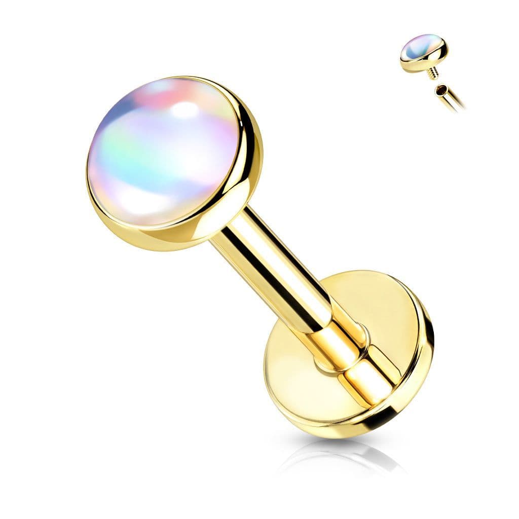 Zlacená Labreta / piercing do brady (1,2 x 6 mm)
