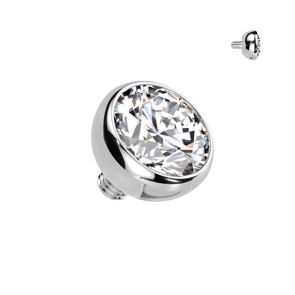 Náhradní kulička s kamínkem TITAN, závit 1,6 mm, 5mm, barva: čirá