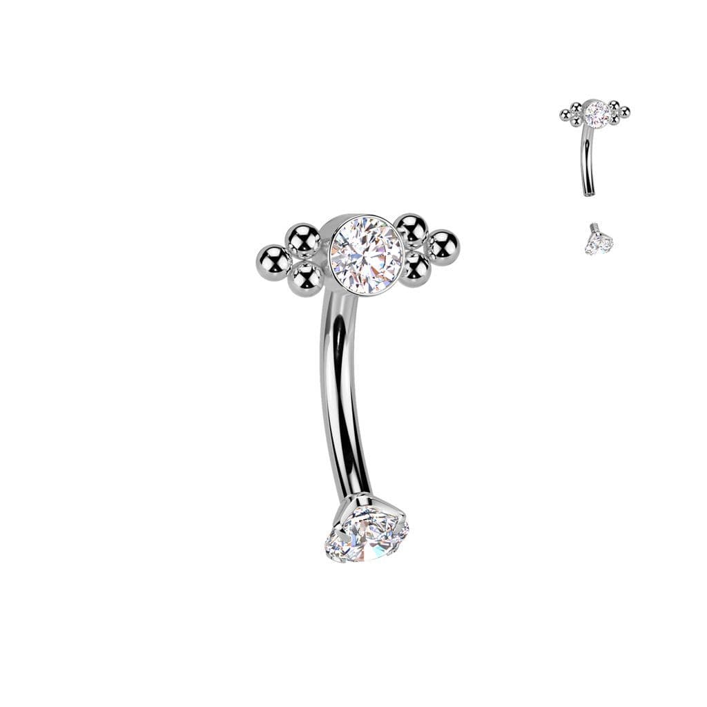 Piercing do obočí TITAN se zirkony