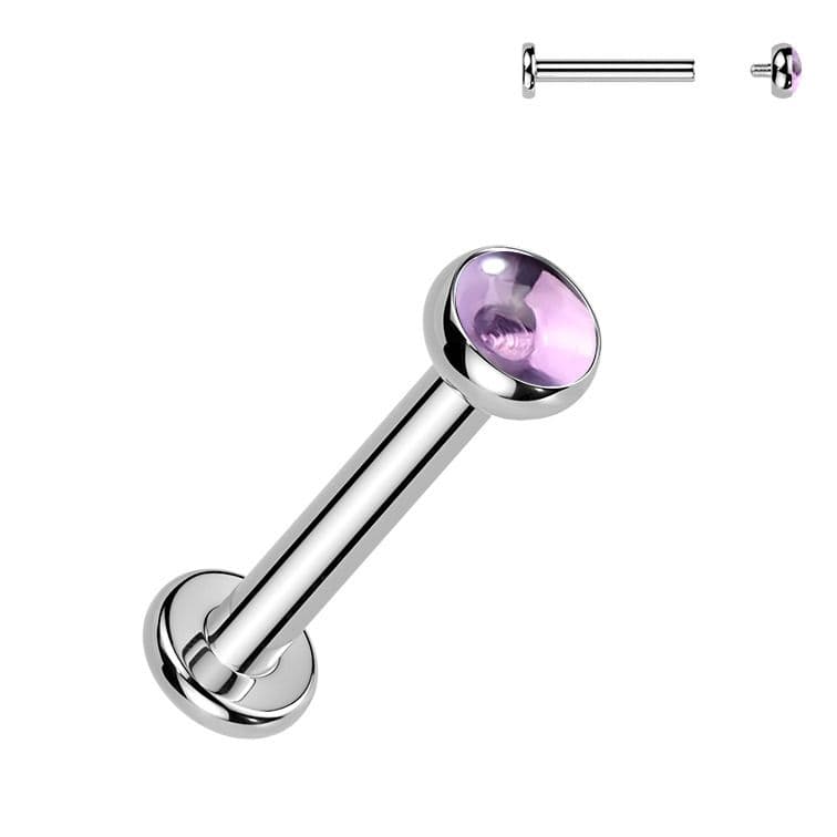 Piercing do brady - labreta Ametyst TITAN (1,2 x 6 mm)