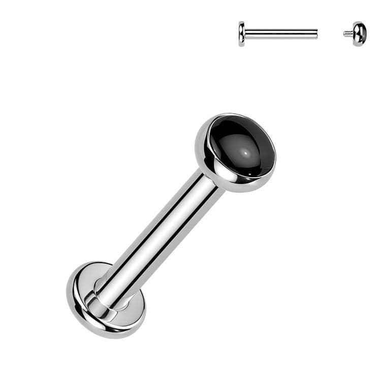 Piercing do brady - labreta Onyx TITAN (1,2 x 6 mm)