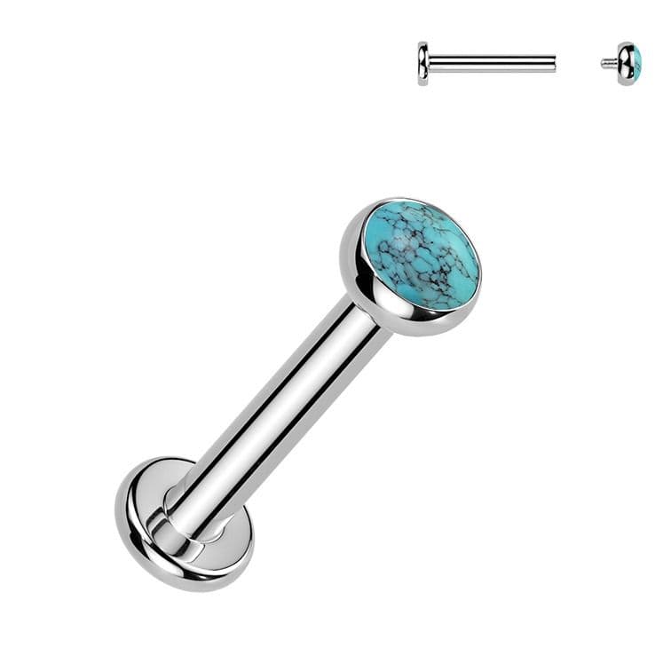 Piercing do brady - labreta Tyrkys TITAN (1,2 x 6 mm)
