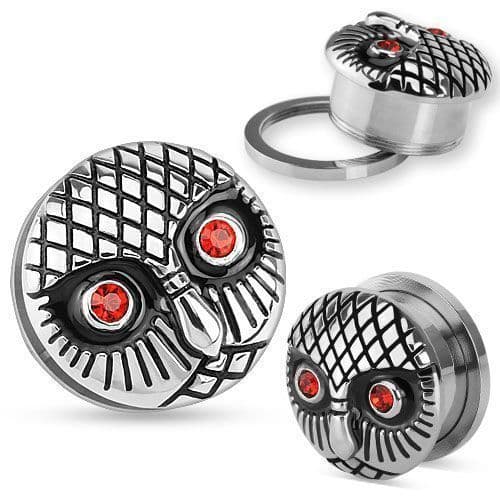 Ocelový plug sova HWPSZ73 (14 mm)