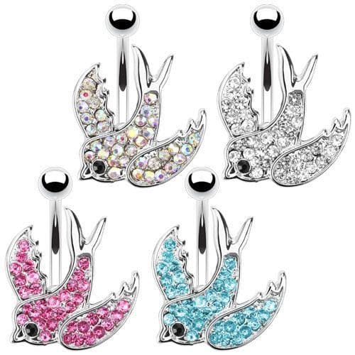 Piercing do pupíku vlaštovka HWNSX7738 (duhový)