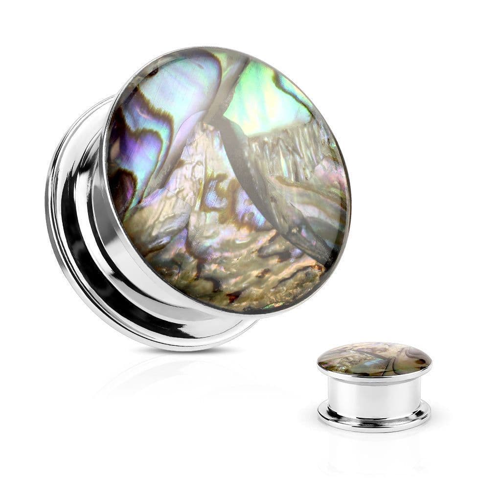 Plug z chirurgické oceli s perletí HWPS56 (25 mm)