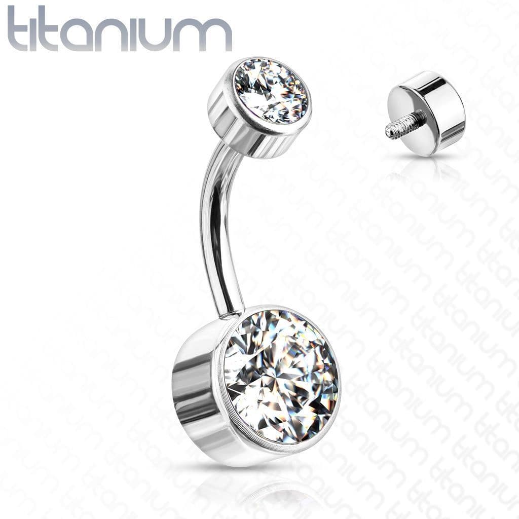 Piercing do pupíku - TITAN (čirá) kuličky 5 a 8 mm