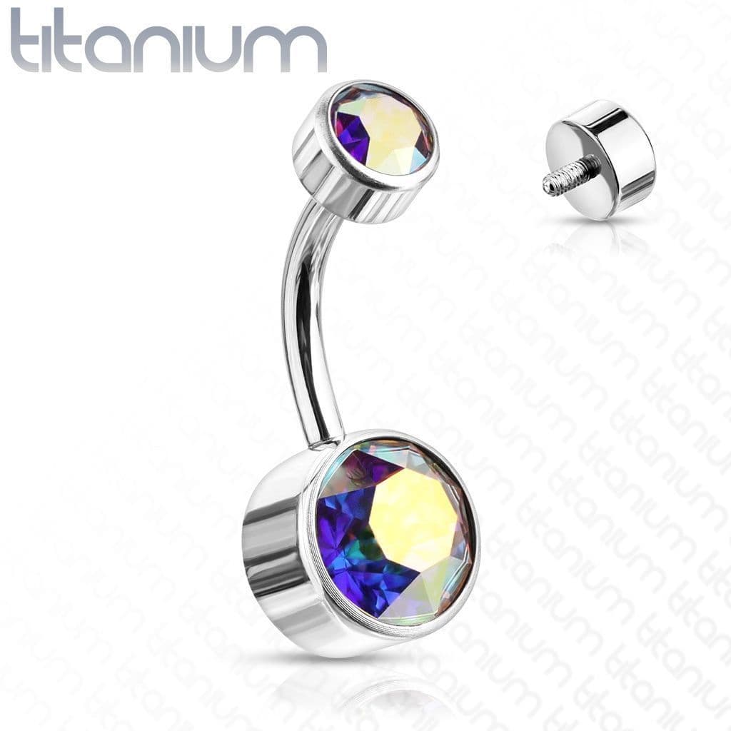 Piercing do pupíku - TITAN (duhová) kuličky 5 a 8 mm