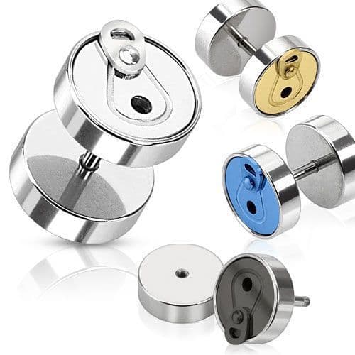 Piercing falešný plug plechovka modrá