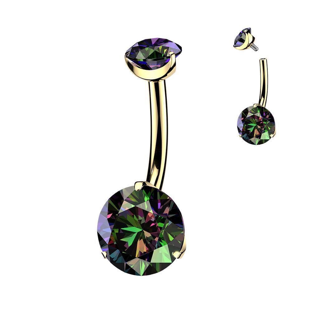 Zlacený piercing do pupíku - TITAN (vitrail medium)