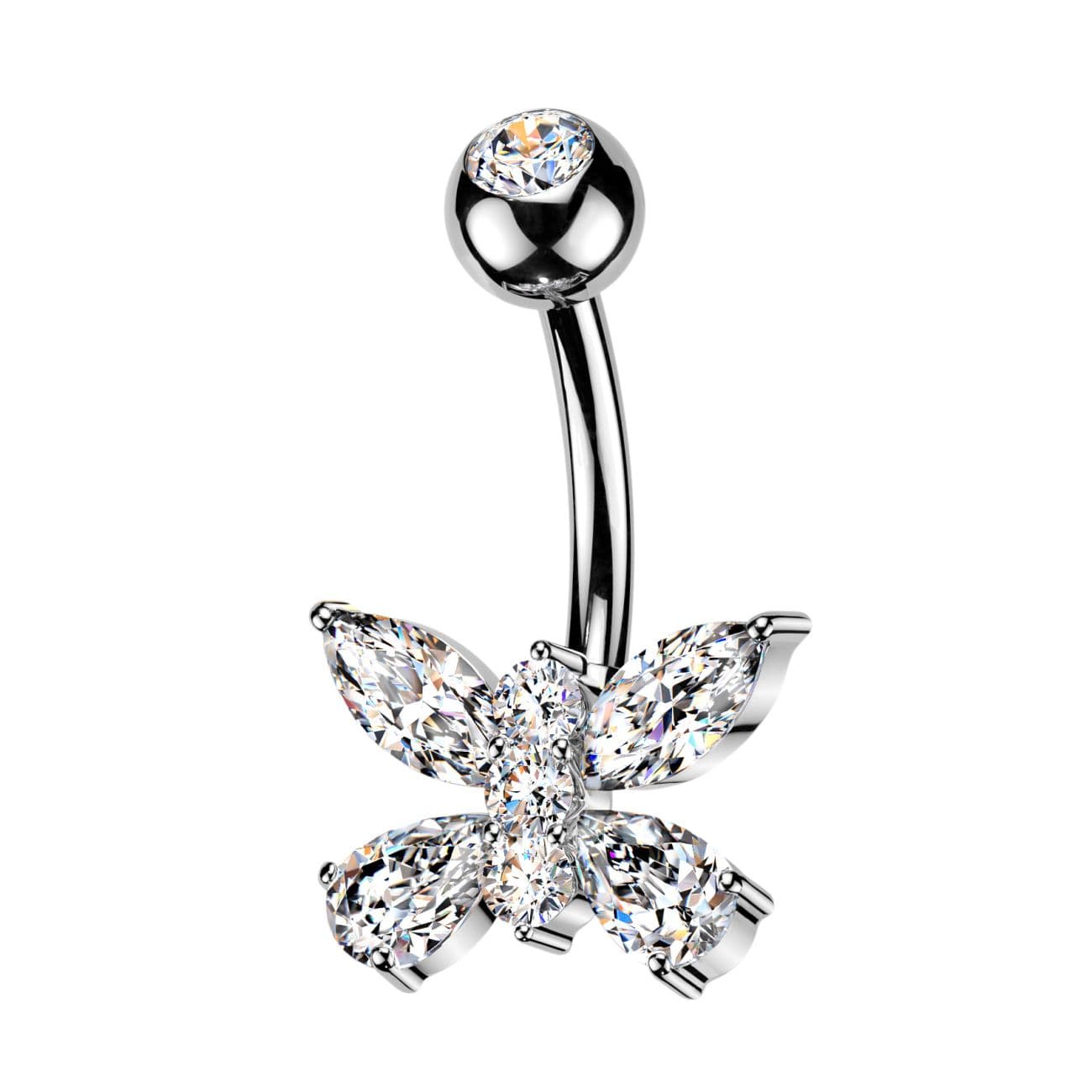 Piercing do pupíku motýl