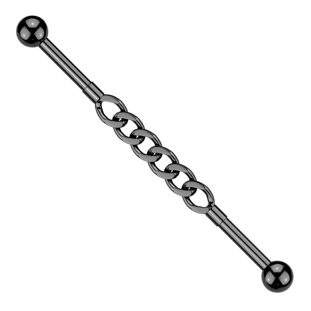 Černý industrial piercing řetěz