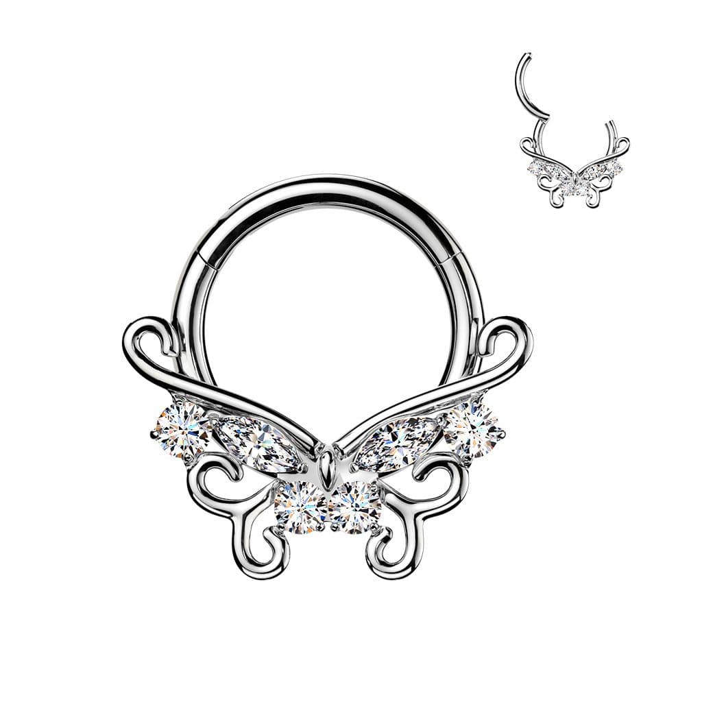 Piercing segment kruh TITAN motýlek (1,2 x 8 mm)