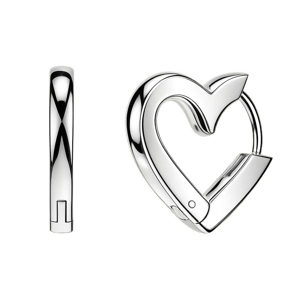 Ocelové náušnice srdce