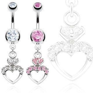 Piercing do pupíku srdíčko HWNSB1025 růžové