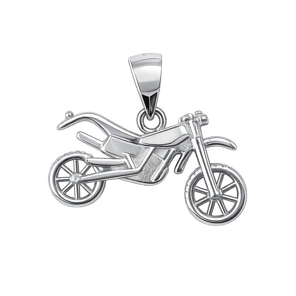 Stříbrný přívěsek motorka