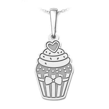 Stříbrný přívěsek cupcake se srdcem
