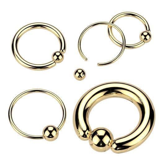 Zlacený piercing - kruh (1,2 x 10 x 4 mm)