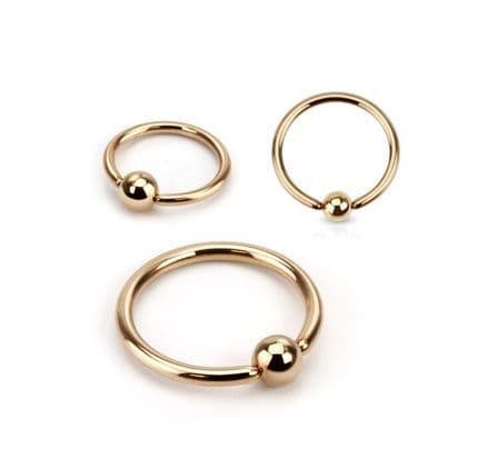 Zlacený piercing - kruh (1,2 x 8 x 3 mm)