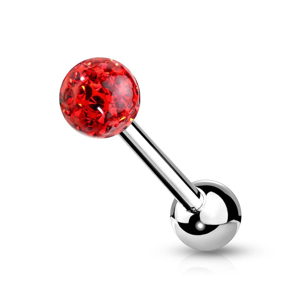 Piercing do jazyka Crystals from SWAROVSKI (červená)