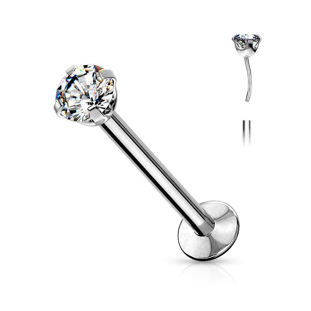 Labreta PUSH IN zirkon (0,8 x 8 x 3 mm)