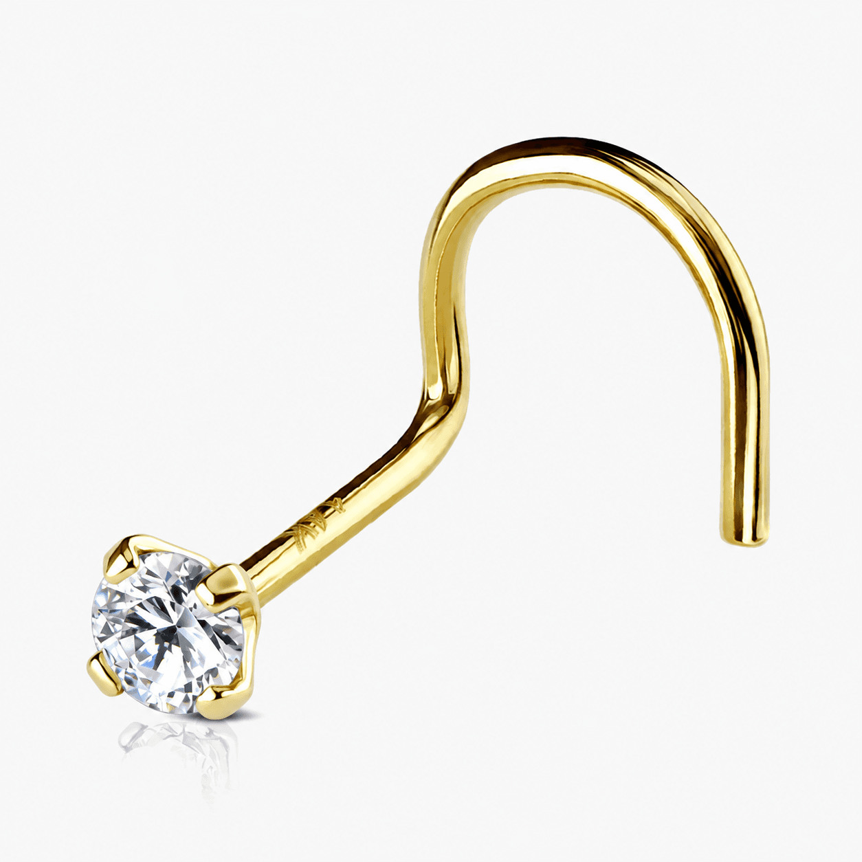 Zlatý piercing do nosu, Au 585/1000 - kamínek 3 mm