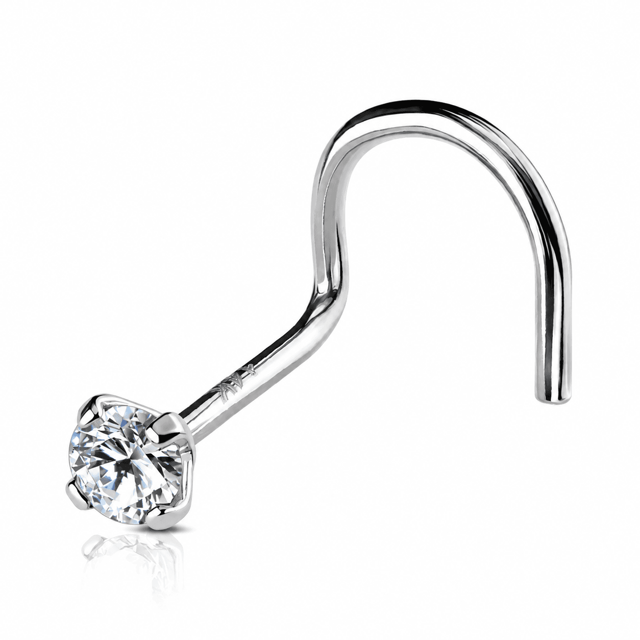 Zlatý piercing do nosu, Au 585/1000 - kamínek 3 mm