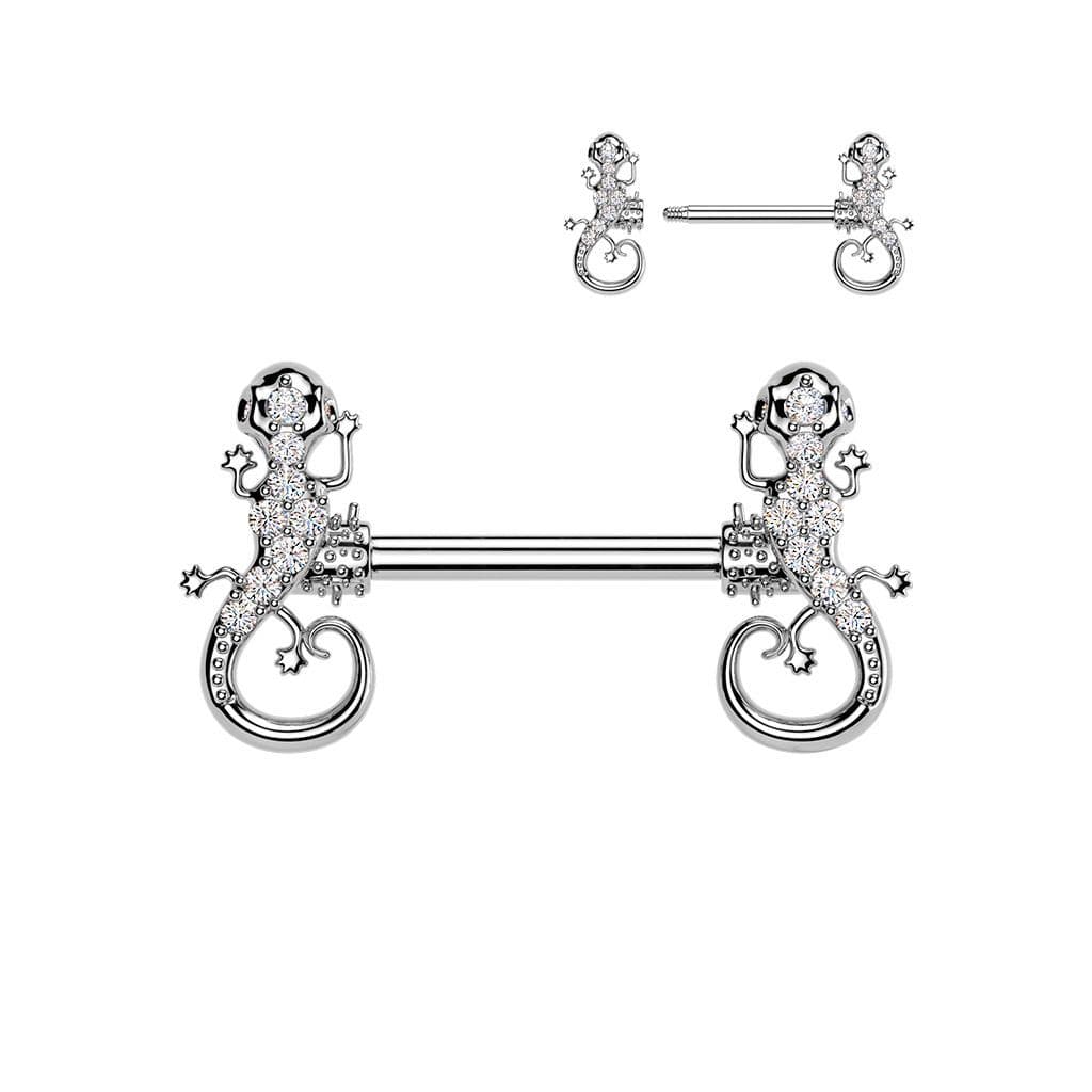 Piercing do bradavky - ještěrka