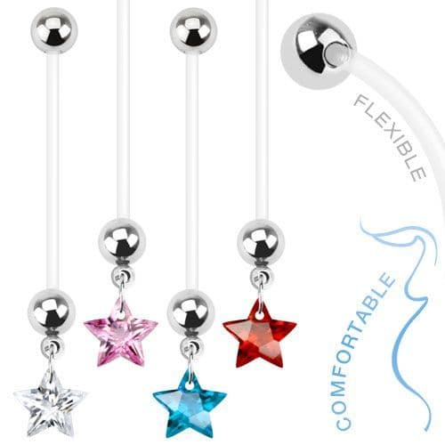Těhotenský piercing do pupíku - hvězdička
