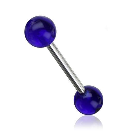 Piercing do jazyka (tmavě modrá)