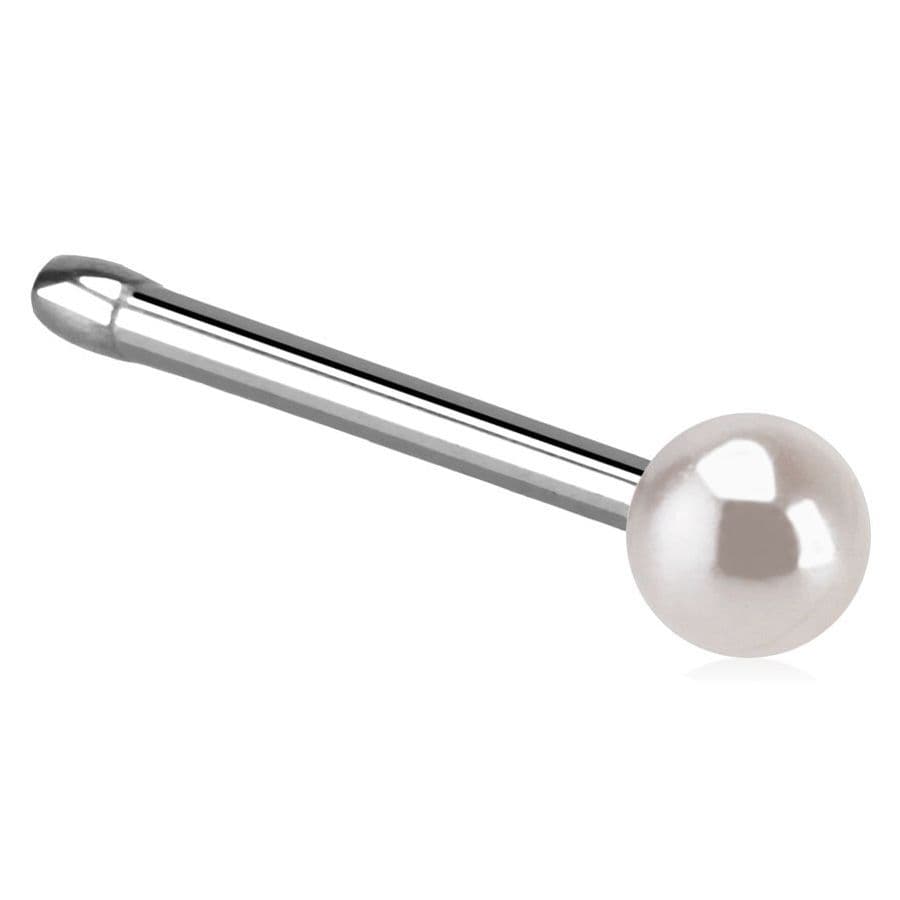 Piercing do nosu do nosu perlička (růžová)