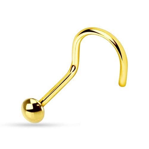 Zahnutý piercing do nosu - půlkulička (fialová, 0,7 x 7 mm)