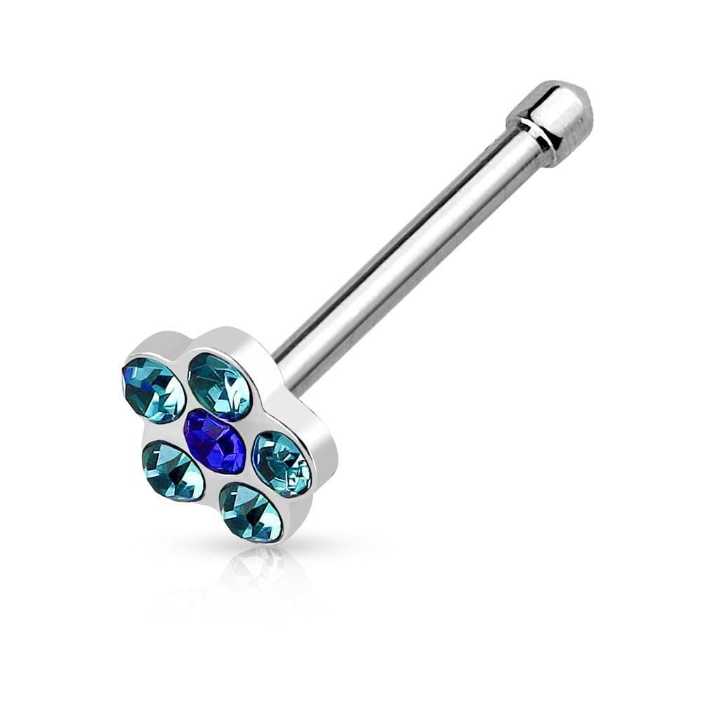 Piercing do nosu - kytička (modrá)