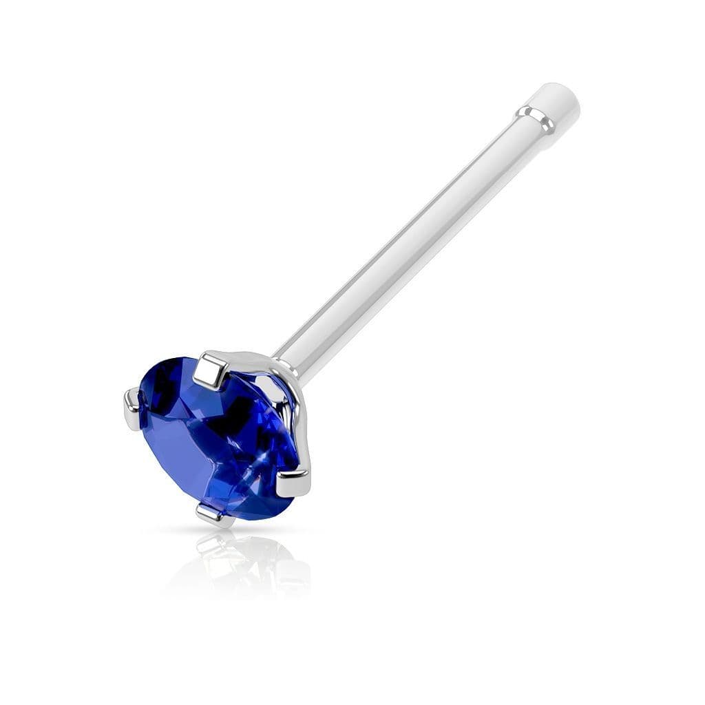 Piercing do nosu - kamínek 3 mm (modrá)
