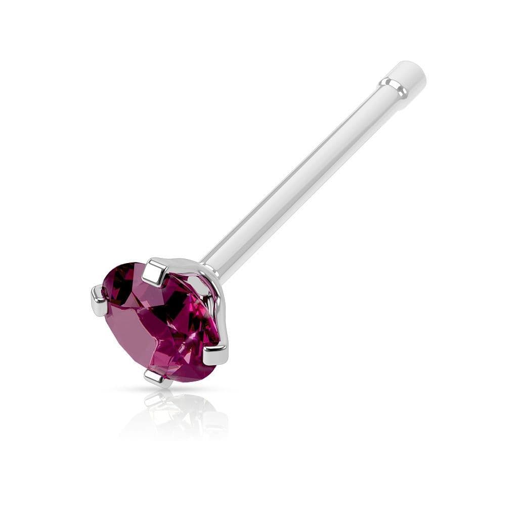 Piercing do nosu - kamínek 3 mm (fialová)