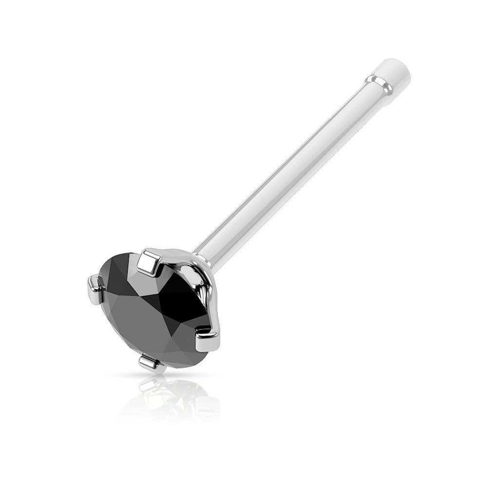 Piercing do nosu - kamínek 3 mm (černá)