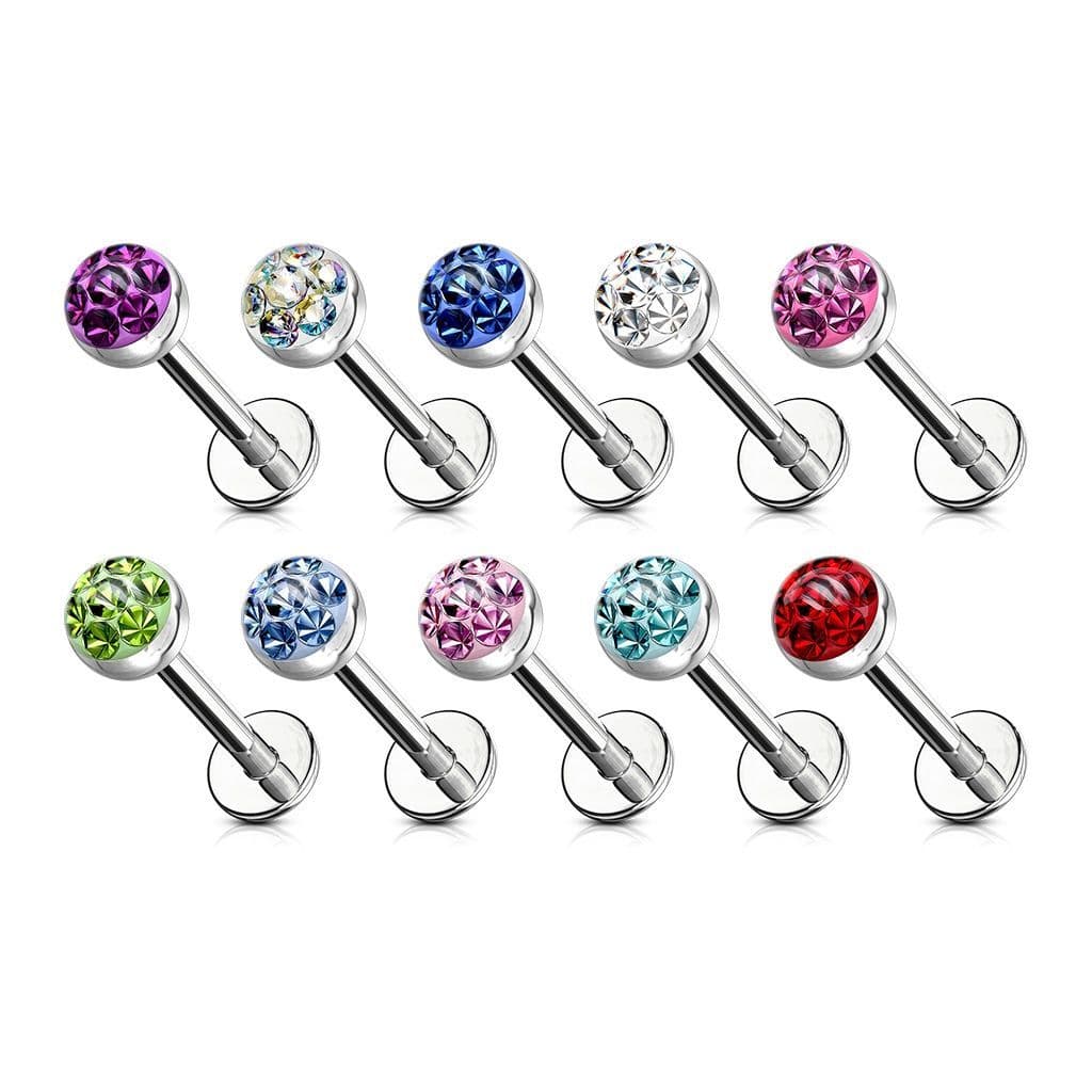 Piercing do brady - labreta 1,2 x 8 mm (červená)