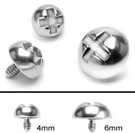 Microdermal ozdobná část - šroub (6 mm)