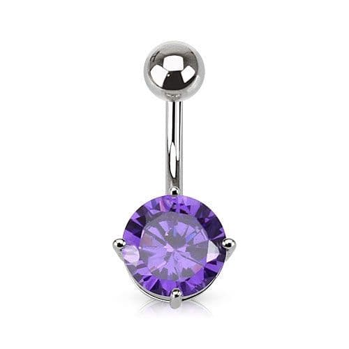 Piercing do pupíku, kámen 7 mm (fialová)