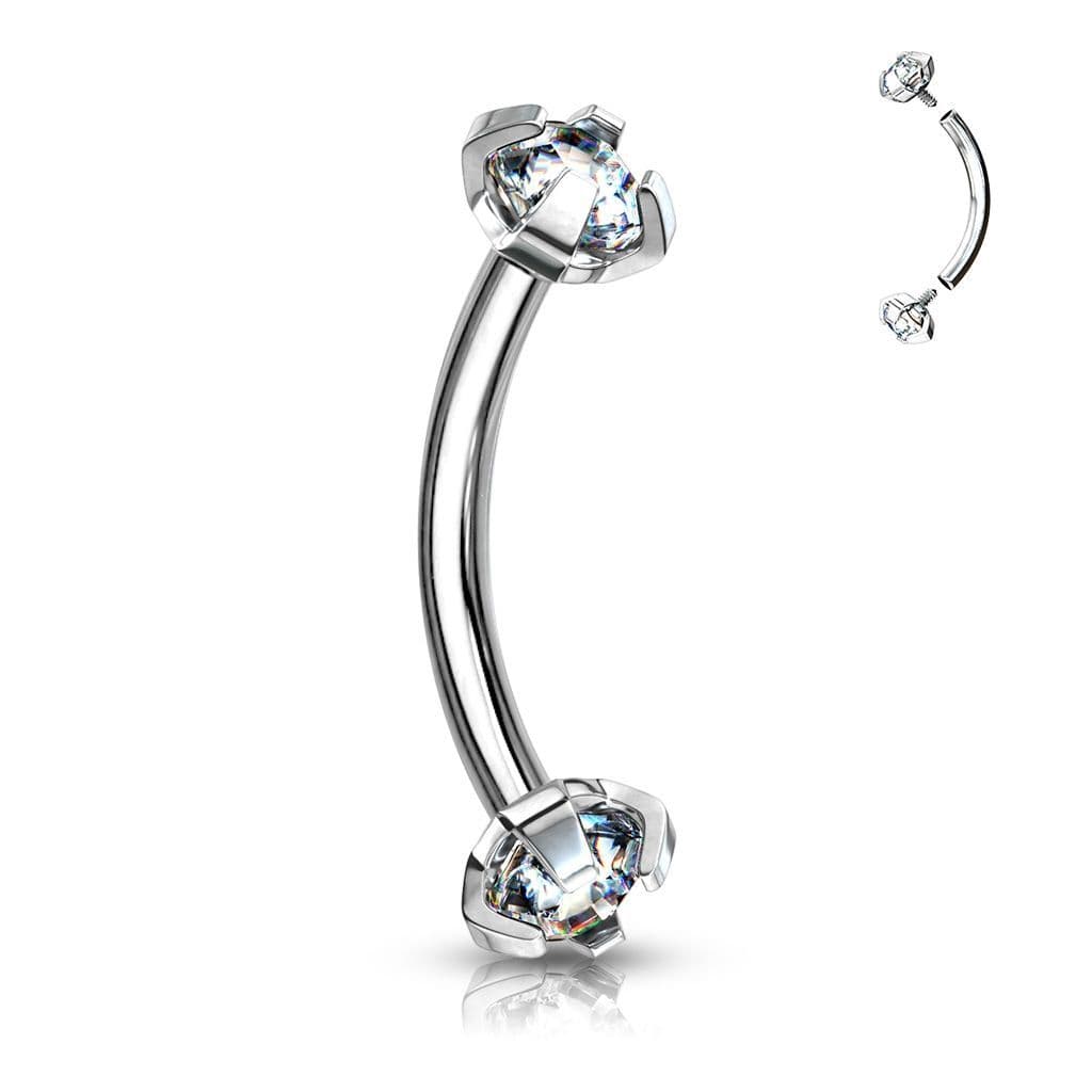 Piercing do obočí s vnitřním závitem (čirá)