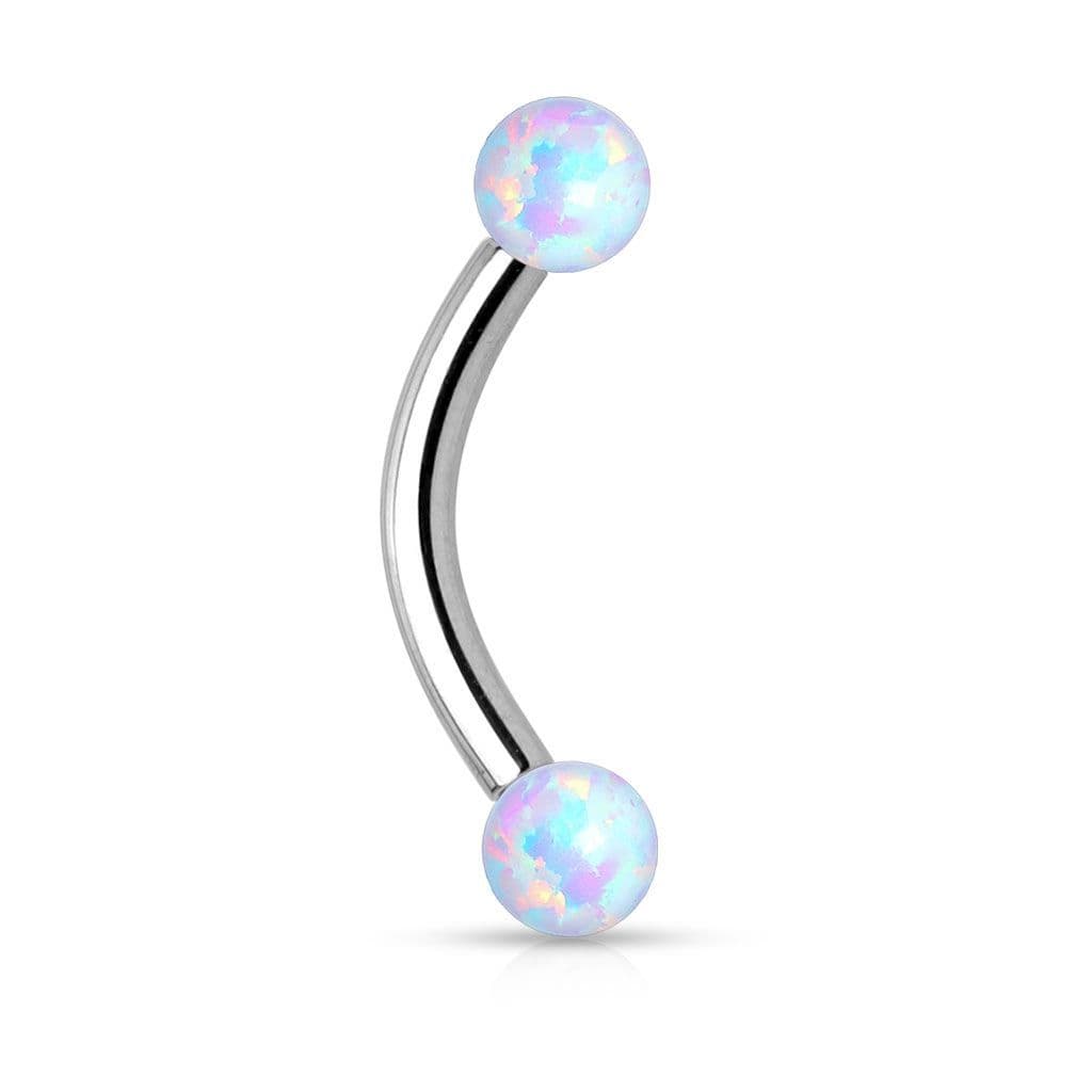 Piercing do obočí opál (bílá)