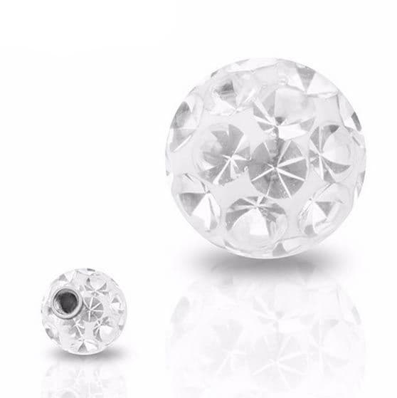 Náhradní kulička s krystaly Swarovski, 5 mm, závit 1,6 mm (čirá)