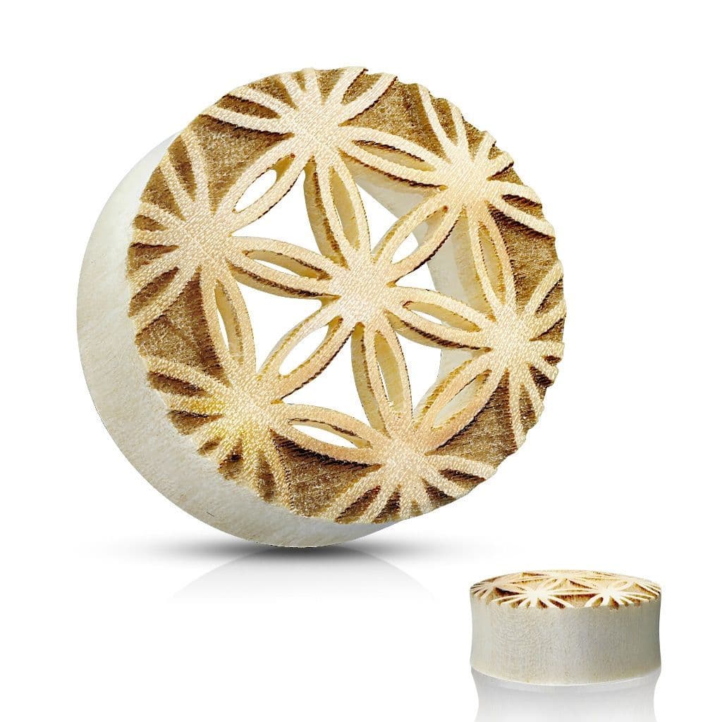 Děrovaný plug do ucha Crocodile wood (19 mm)