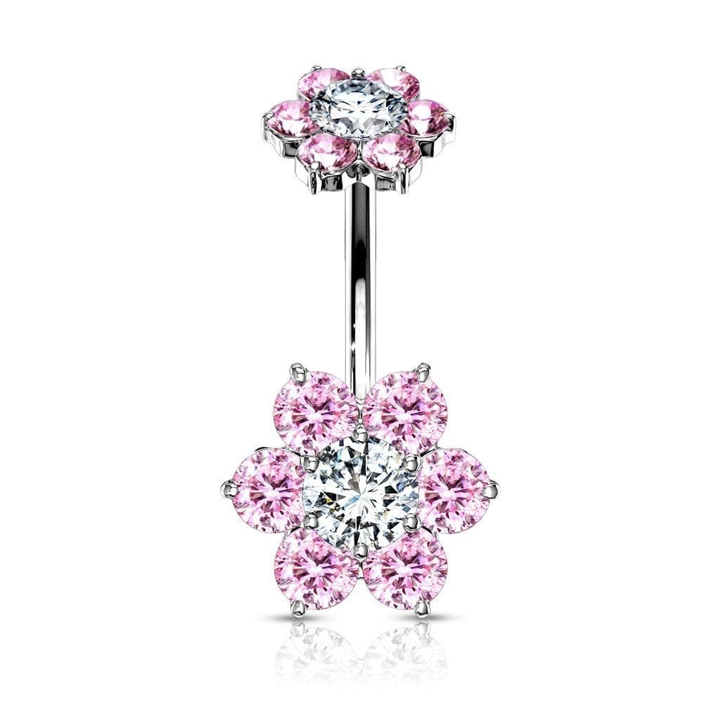 Piercing do pupíku kytička (růžová)
