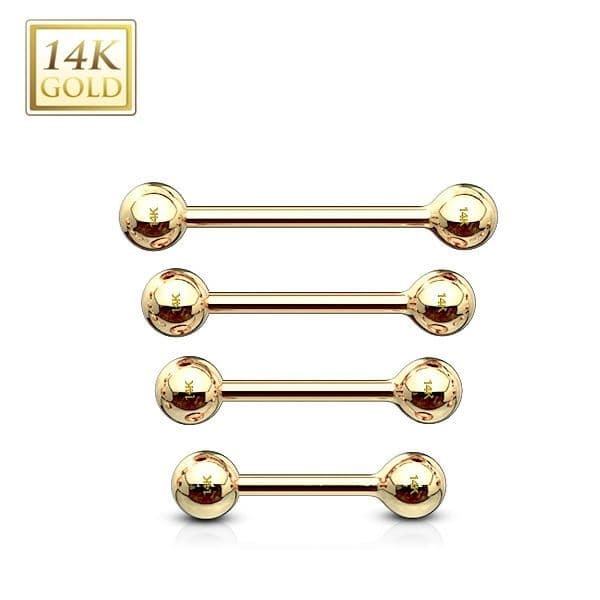 Zlatý piercing činka, tyčka 1,2 mm - Au 585/1000 (0,42 g, 3 mm, 1,2 x 6 mm)