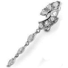 Stříbrný piercing do pupíku (čirá)