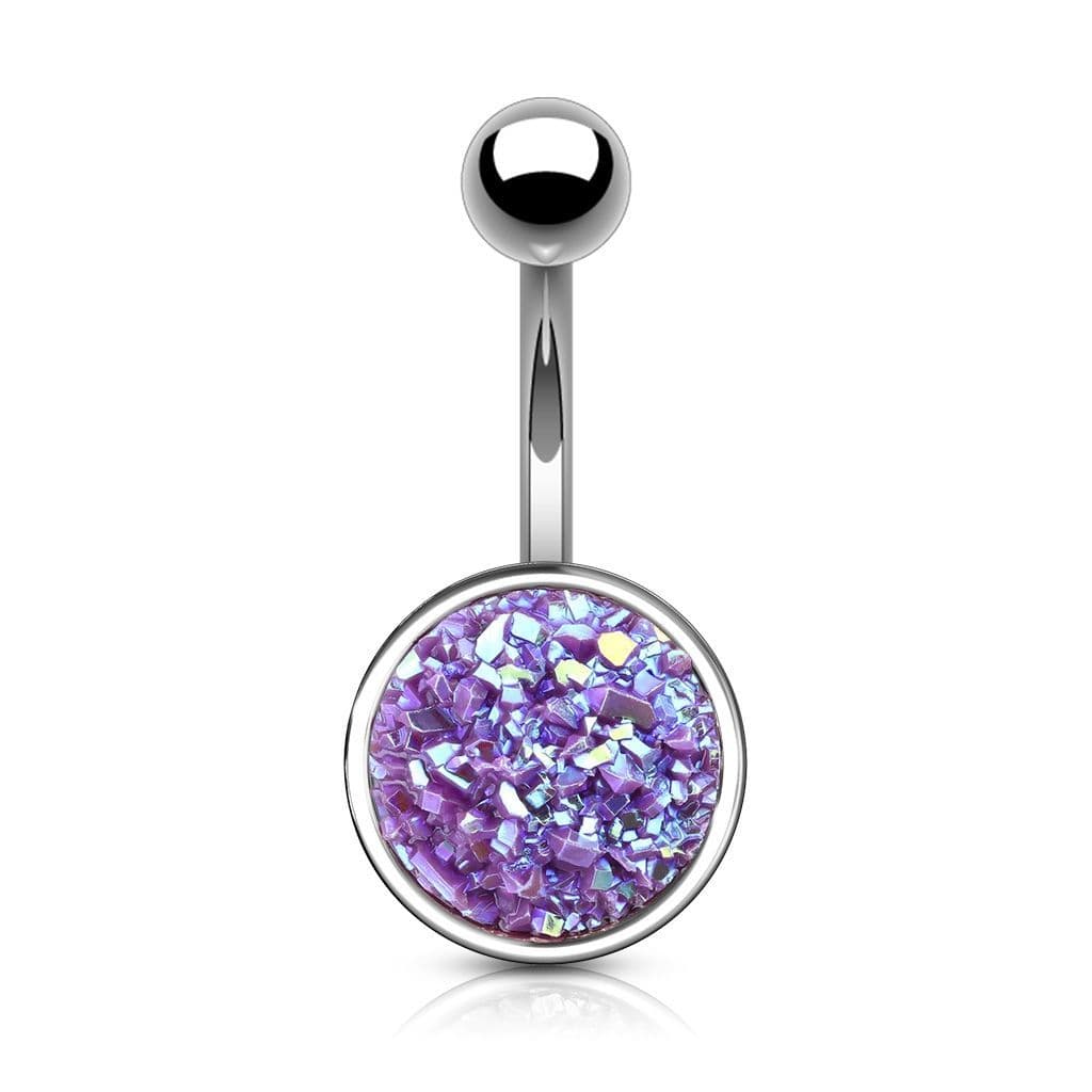 Piercing do pupíku (fialová, 1,6 x 10 mm)