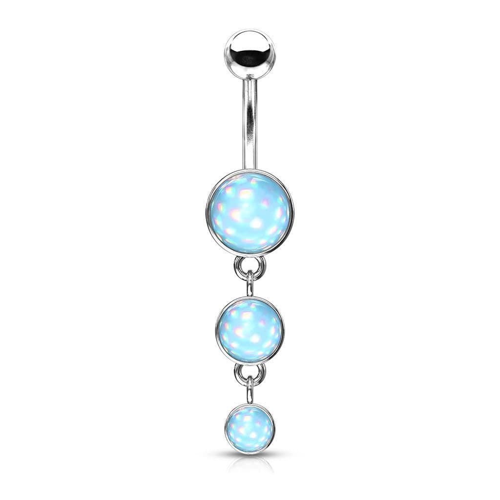 Visací piercing do pupíku (tyrkysová)